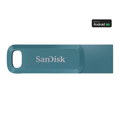 Sandisk 1TB Ultra Dual Drive Go, 3.2 Gen1 USB-C+A -muistitikku, jopa 400 MB/s, Navagio Bay/turkoosi