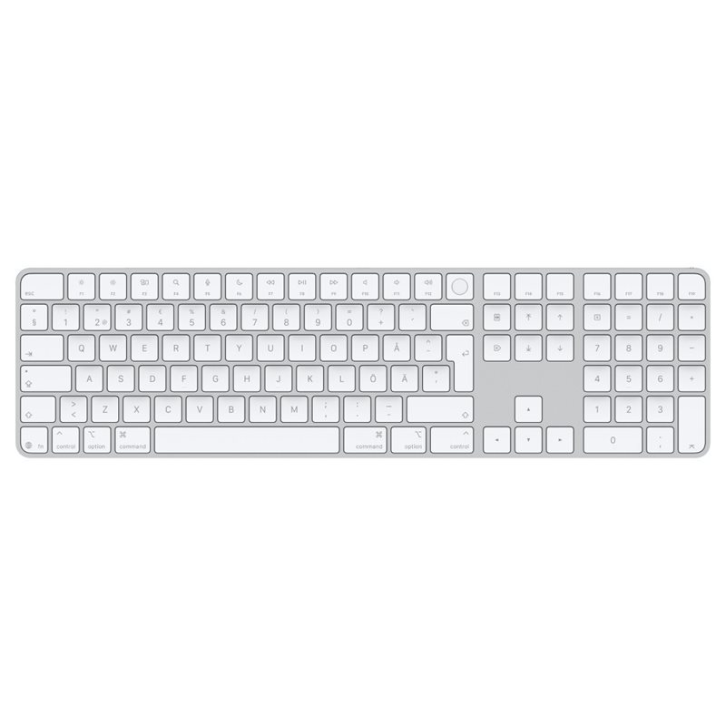 Apple Magic Keyboard with Touch ID and Numeric Keypad, langaton Bluetooth -näppäimistö, hopea/valkoinen