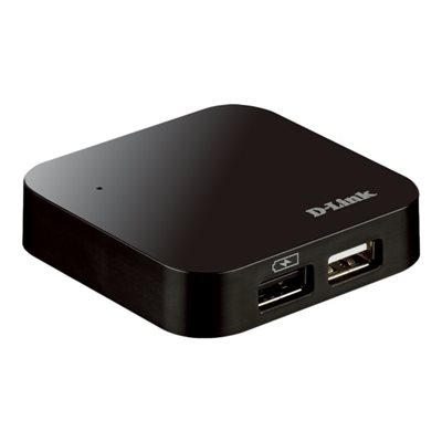 D-Link 4-porttinen 2.0 USB-A -hubi, musta