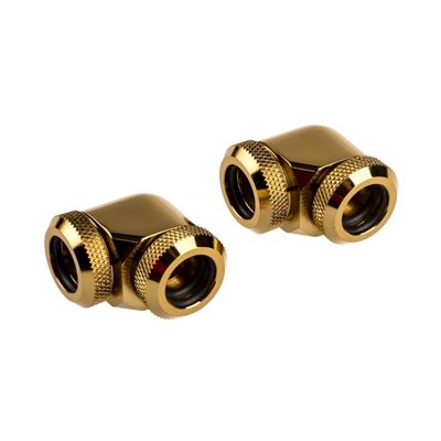 Corsair Hydro X Series XF Hardline 90° 12mm Fitting Twin Pack - Gold -putkiliitinsarja, 2 kpl, kulta