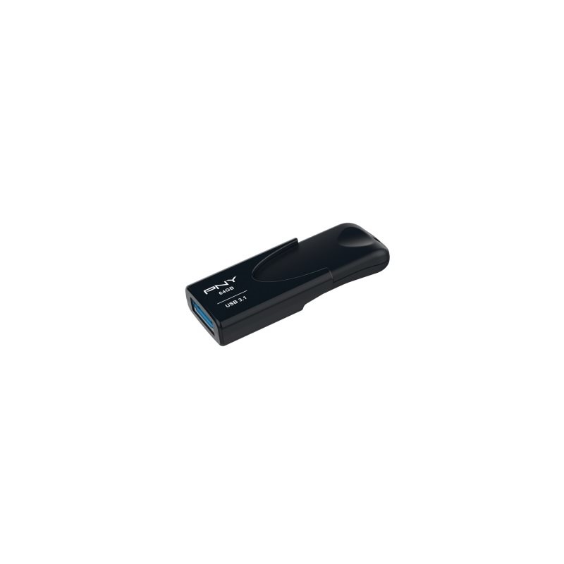 PNY 64GB Attaché 4, USB 3.1 -muistitikku, 80/20 MB/s, musta