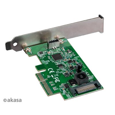 Akasa Sisäinen 20-pin Key A 3.2 Gen2x2 USB -lisäkortti, PCIe 3.0 x2