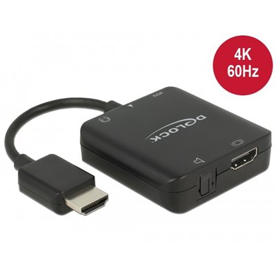 DeLock (Outlet) HDMI Audio Extractor -äänen erottelija, 4K / 60Hz, musta