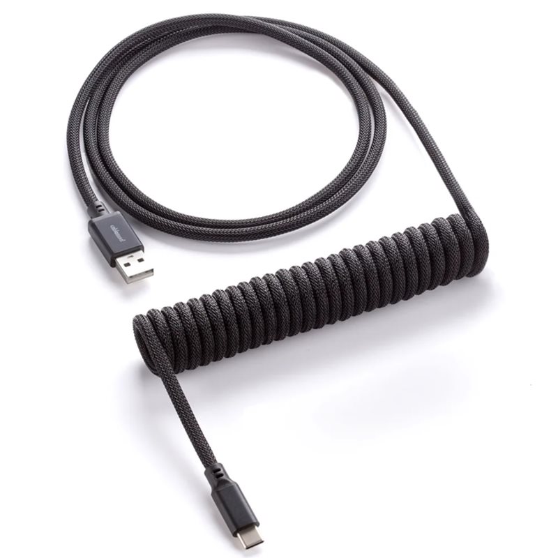 CableMod Classic Coiled Keyboard Cable, USB A -> USB Type C, 150cm, Midnight Black