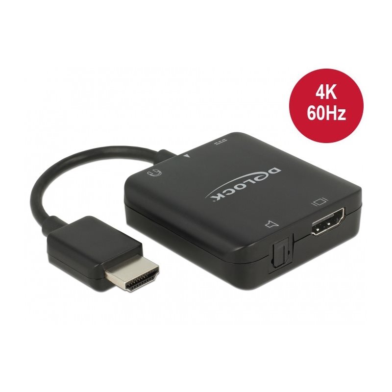 DeLock (Outlet) HDMI Audio Extractor -äänen erottelija, 4K / 60Hz, musta