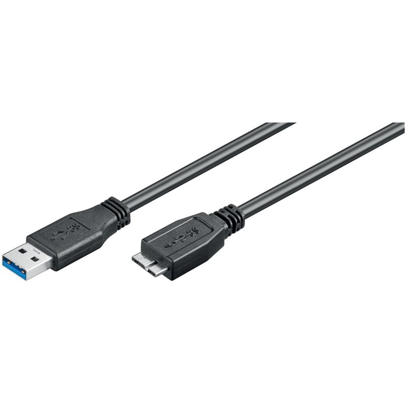 MicroConnect 3.0 USB-A - Micro-B, 3m, musta