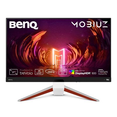 BenQ 27" MOBIUZ EX2710U, 144Hz 4K -pelimonitori, valkoinen/musta/harmaa/pun.