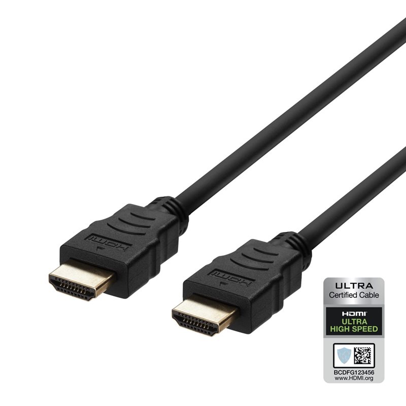 Deltaco 2.1 HDMI -näyttökaapeli, 3m, musta