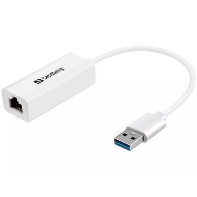 Sandberg Gigabit Ethernet -verkkoadapteri, 3.0 USB-A, valkoinen