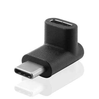 MicroConnect 3.2 Gen2 USB-C kulma-adapteri, 10Gbps, 4K60Hz, 100W, musta