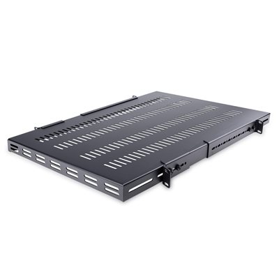 StarTech.com 19" 1U -räkkihylly 4-pilariräkkeihin, musta