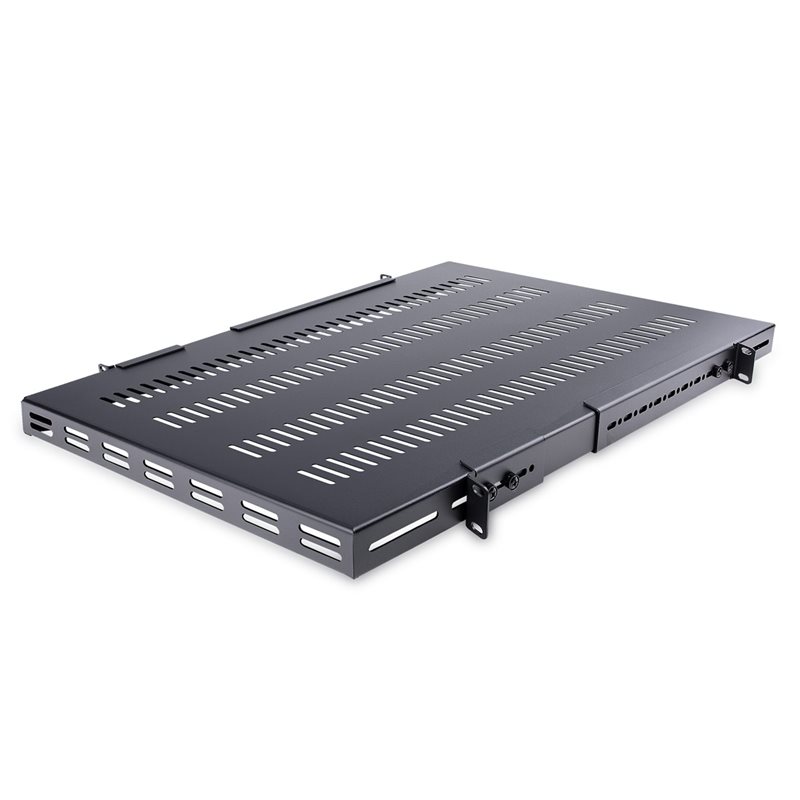StarTech.com 19" 1U -räkkihylly 4-pilariräkkeihin, musta
