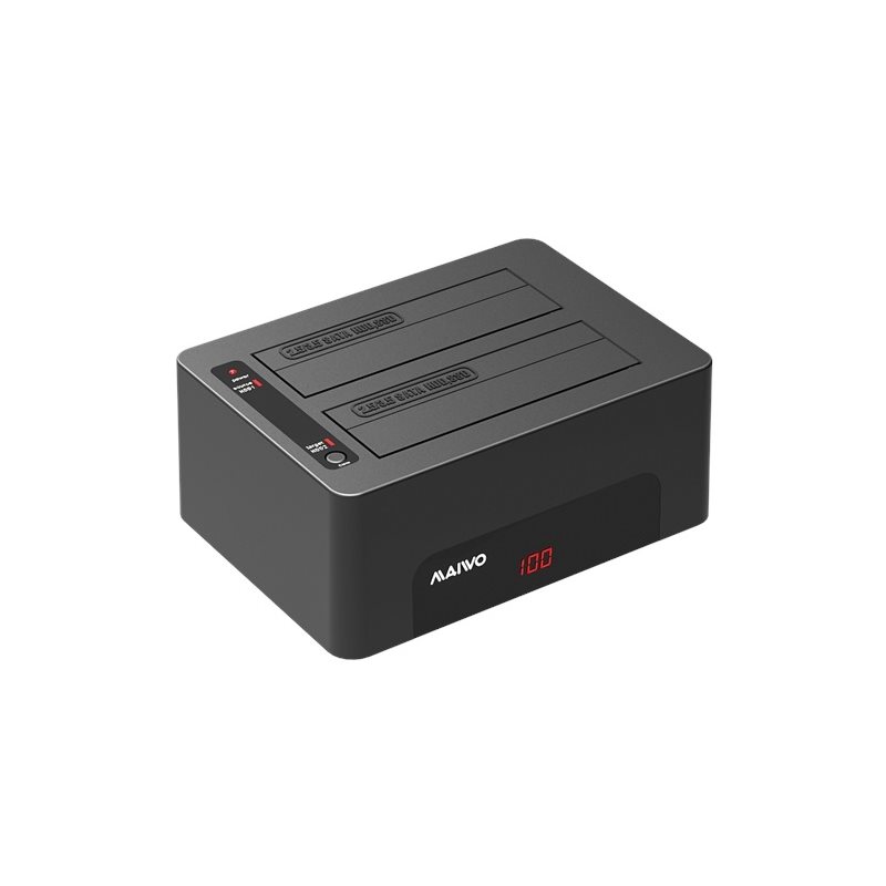 Deltaco (Outlet) Kaksipaikkainen HDD/SSD -telakointiasema, 3.2 Gen1 USB-A, 5 Gbps, musta