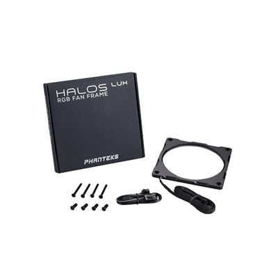 Phanteks Halos Lux RGB LED Fan Frame, tuuletinrunko, 140mm, alumiini, musta