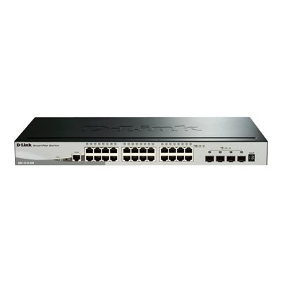 D-Link SmartPro DGS-1510-28X, räkkiasennettava kytkin, L3-hallinnoitu, 1U, musta/harmaa