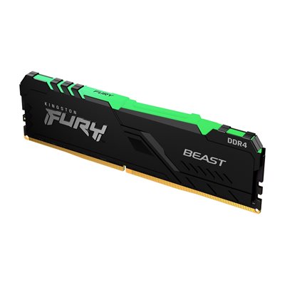 Kingston 8GB (1 x 8GB) FURY Beast RGB, DDR4 3600MHz, CL17, 1.35V, musta