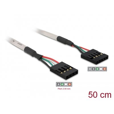 DeLock 2.0 USB -kaapeli, 5-pin header -> 4-pin header, naaras/naaras, 50 cm