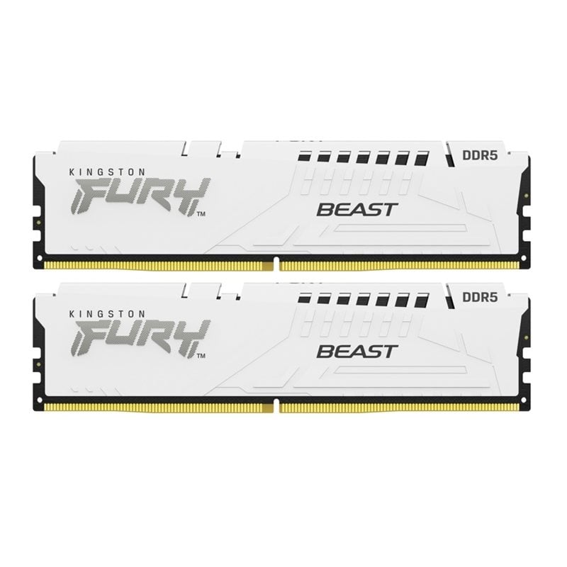 Kingston 32GB (2 x 16GB) FURY Beast White, DDR5 5200MHz, CL40, 1.25V, valkoinen