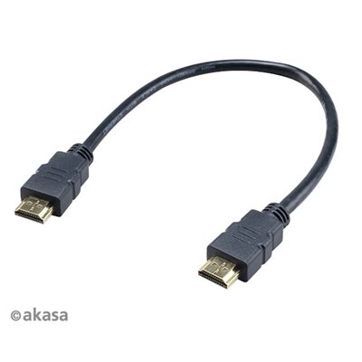 Akasa 2.0 HDMI -näyttökaapeli, 0,3m, musta