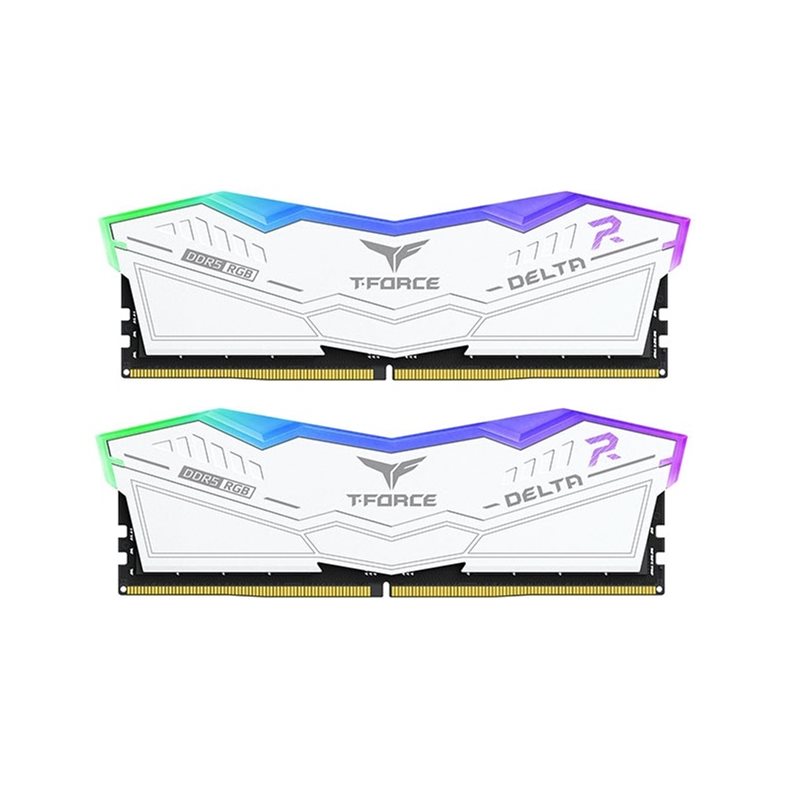 Team Group 32GB (2 x 16GB) T-FORCE DELTA RGB, DDR5 6000MHz, CL38, 1.25V, valkoinen
