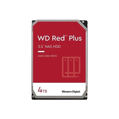 Western Digital 4TB WD Red Plus, sisäinen 3.5" kiintolevy, SATA III, 5400 rpm, 256MB