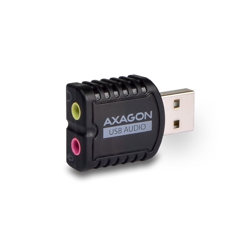 AXAGON USB-äänikortti, 2.0 stereo + mikrofoni 3,5mm, musta