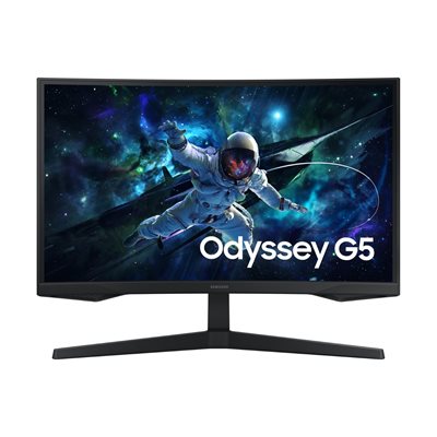 Samsung 27" Odyssey G55C, kaareva 165Hz QHD-pelimonitori, musta