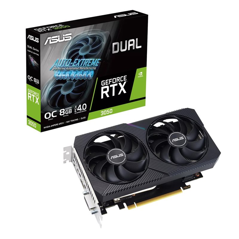 Asus (Outlet) GeForce RTX 3050 DUAL V2 - OC Edition -näytönohjain, 8GB GDDR6