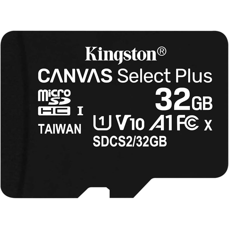 Kingston 32GB Canvas Select Plus, microSDHC -muistikortti, UHS-I V10 U1 A1, 100 MB/s, SD-adapterilla