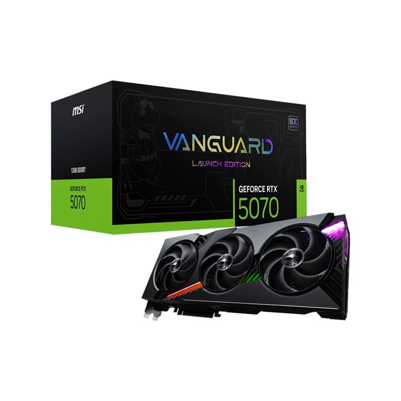 MSI GeForce RTX 5070 VANGUARD SOC Launch Edition -näytönohjain, 12GB GDDR7