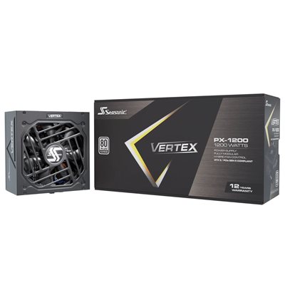 Seasonic 1200W VERTEX PX-1200, ATX-virtalähde, 80 Plus Platinum, musta