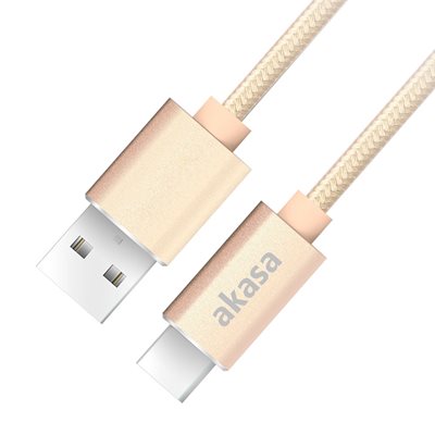 Akasa 2.0 USB-A -> USB-C -kaapeli, 1m, kulta