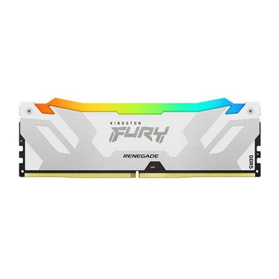 Kingston 24GB (1 x 24GB) FURY Renegade RGB White, DDR5 8000MHz, CL38, 1.40V, valkoinen/hopea