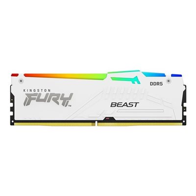 Kingston 16GB (1 x 16GB) FURY Beast RGB, DDR5 6000MHz, CL36, 1.35V, valkoinen
