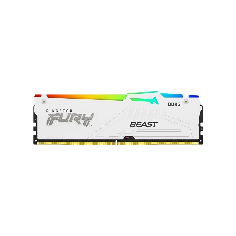 Kingston 16GB (1 x 16GB) FURY Beast RGB, DDR5 6000MHz, CL36, 1.35V, valkoinen