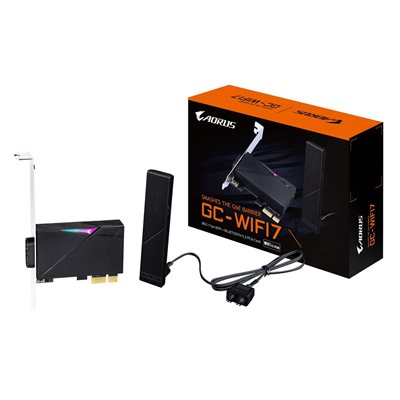 Gigabyte GC-WIFI7 Rev. 2.0, Tri-Band Wi-Fi 7 (802.11be) + Bluetooth 5.4 -adapterikortti, PCIe