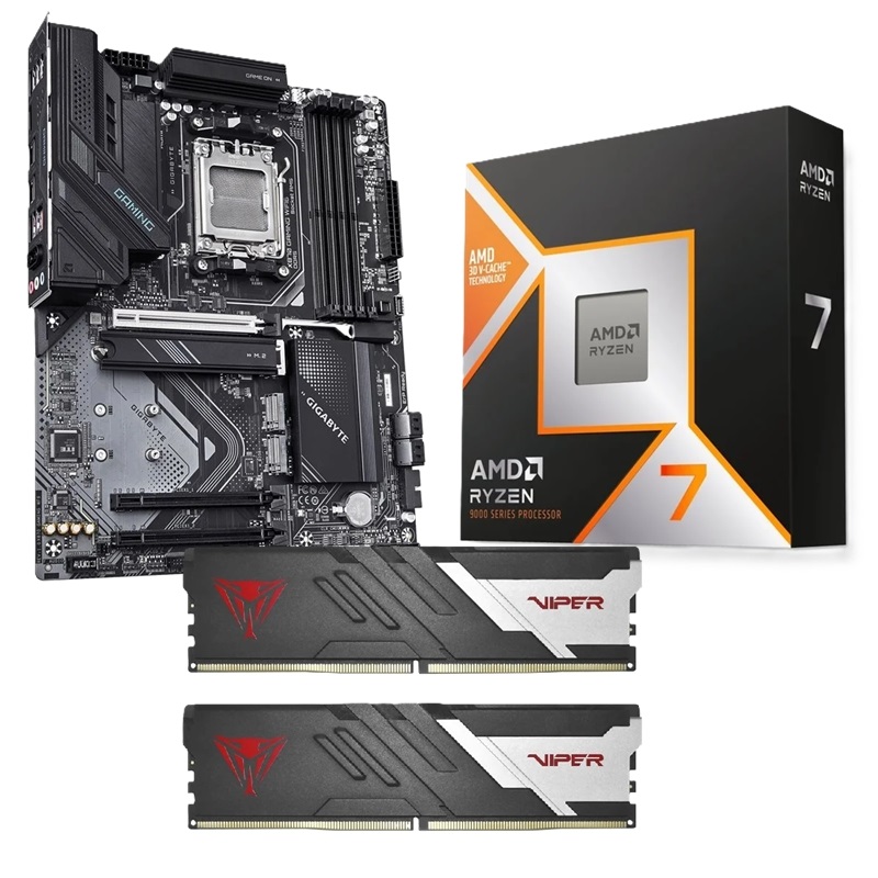 Gigabyte X870 GAMING WIFI6 + Ryzen 7 9800X3D + 32GB DDR5 6000MHz -tuotepaketti