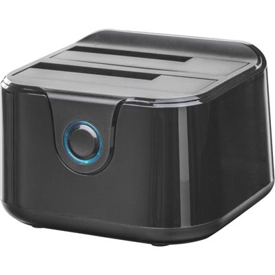 Deltaco USB 3.0 telakka-asema, kloonaus, 2x2,5/3,5" SATA,  musta