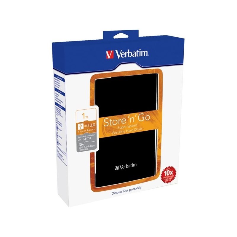 Verbatim Store'n'Go, ulkoinen kiintolevy, 1TB, 2,5", USB 3.0