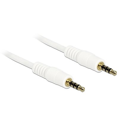 DeLock 3,5mm -audiokaapeli, 4-pin, 2m, valkoinen