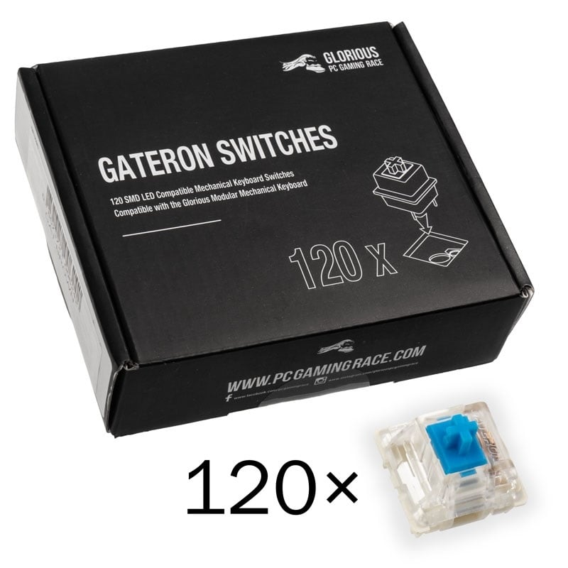 Glorious Gateron Blue -kytkimet, 120 kpl