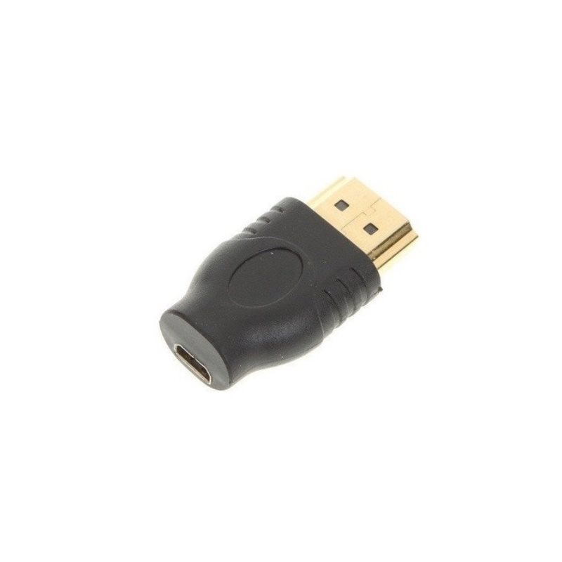 Zesta HDMI micro naaras -> HDMI uros -adapteri, musta (Poistotuote! Norm. 3,90€)