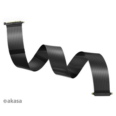 Akasa RISER BLACK XL, PCIe 3.0 x16 riser-kaapeli, 100cm, musta