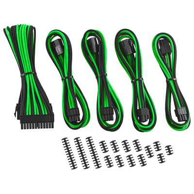 CableMod Classic ModMesh Cable Extension Kit - 8+6 Series -jatkokaapelisarja, musta/vaaleanvihreä