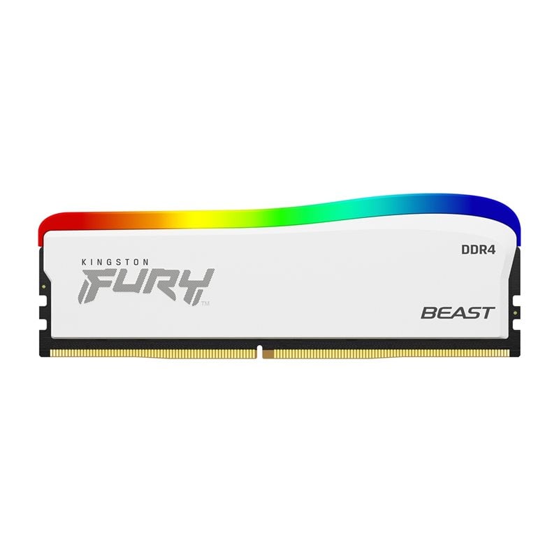 Kingston 8GB (1 x 8GB) FURY Beast DDR4 RGB Special Edition, DDR4 3600MHz, CL17, 1.35V, valkoinen