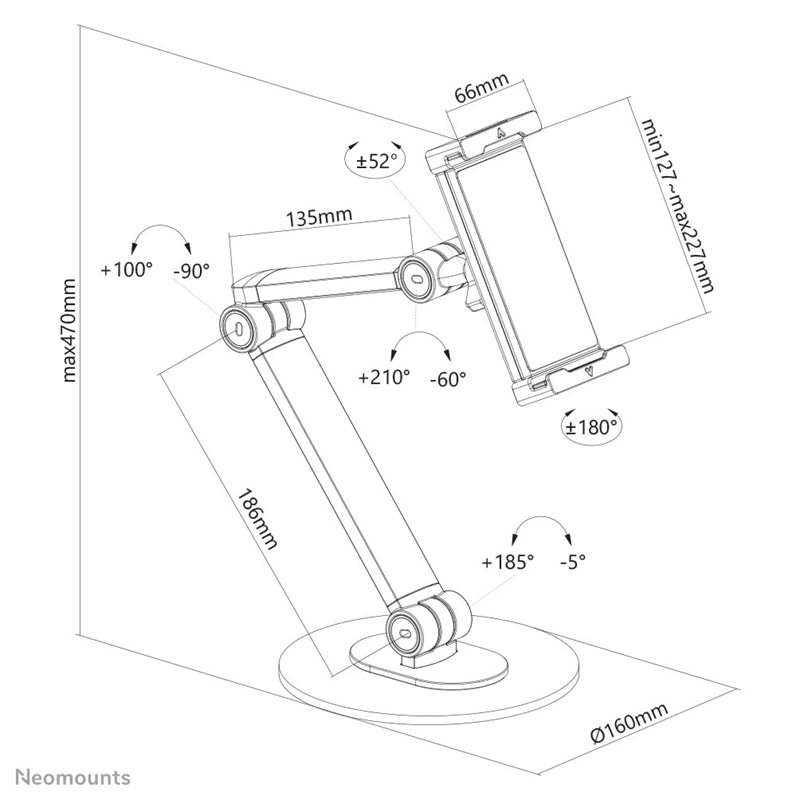 Neomounts by Newstar Pöytäteline 4.7-12.9" tabletille, valkoinen - Kuva 2