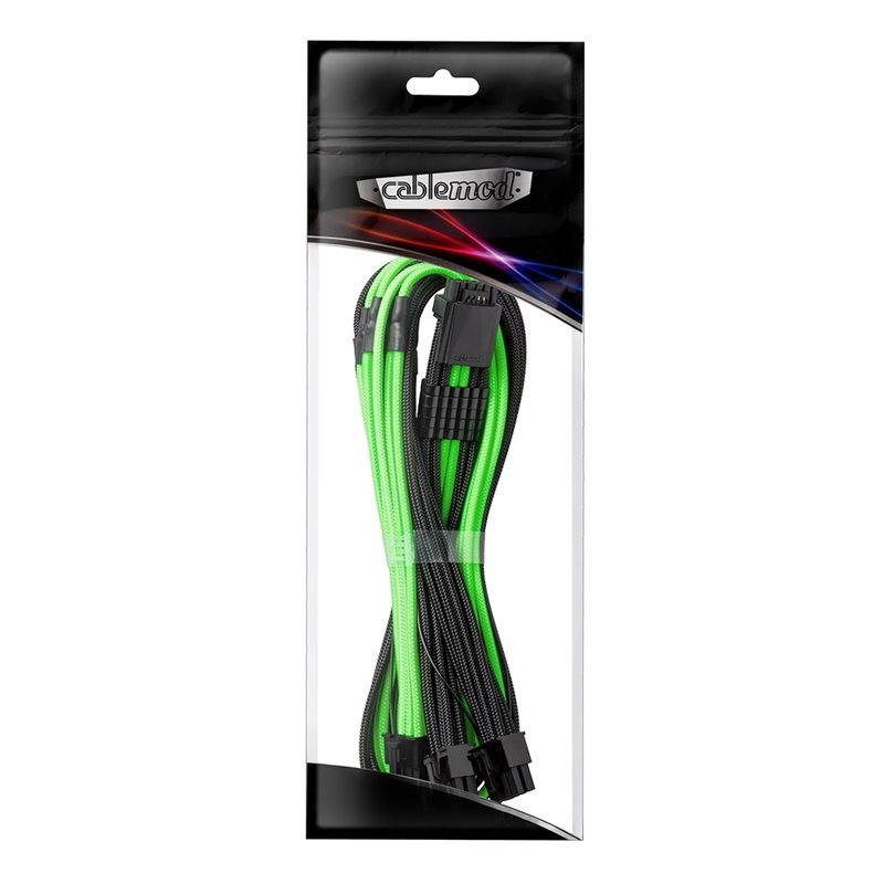 CableMod C-Series Pro ModMesh Sleeved 12VHPWR PCI-e Cable for Corsair (Black+L.Gre, 16-pin to 3x8-pin, 600mm)