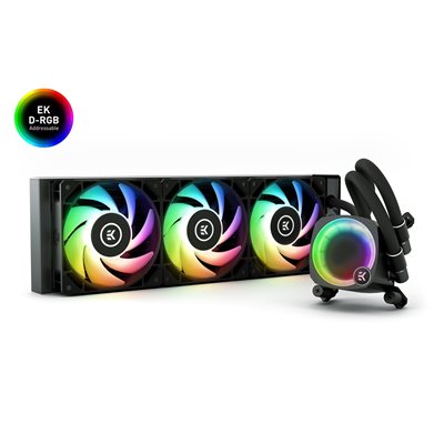 EK-Waterblocks EK-Nucleus AIO CR360 Lux D-RGB, 360mm AIO-nestejäähdytysratkaisu prosessorille, musta