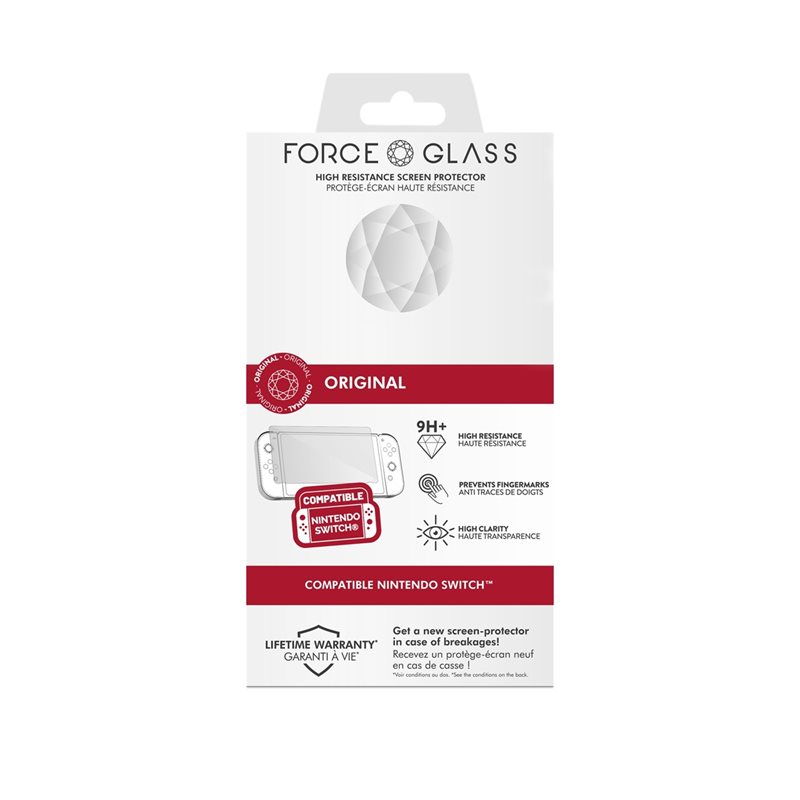 BigBen Force Glass 2 -näyttösuoja Nintendo Switch -konsolille (Poistotuote! Norm. 13,90€)