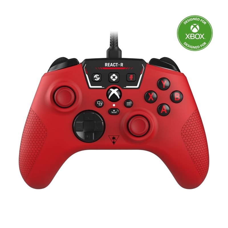 Turtle Beach REACT-R Controller - Red, langallinen pädiohjain, Xbox/PC, punainen